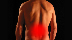 mans back